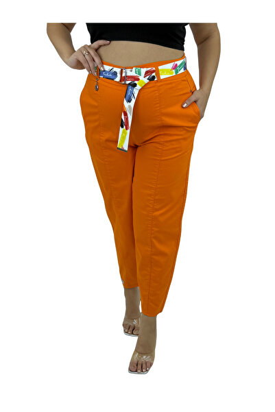 ZANESSI Plus Size Mom Belted High Waist Women's Pants