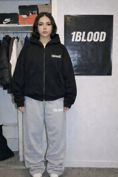 1blood Gray Adjustable Leg Oversize Sweatpants