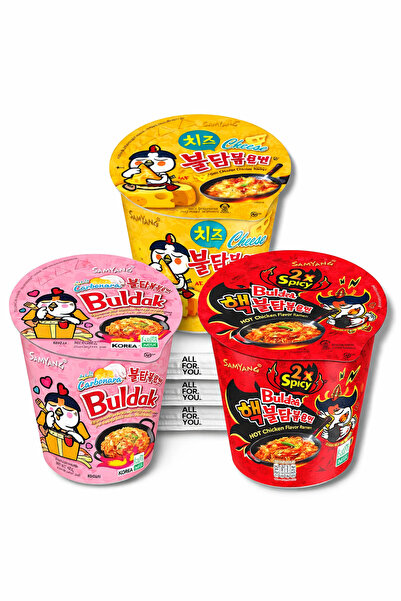 buldak Noodle 3 çeşit bardak