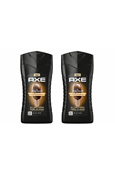 Axe Magnum Gold Caramel Billionaire Duş Jeli 3 in 1 Vücut Saç Yüz 250 ml X 2