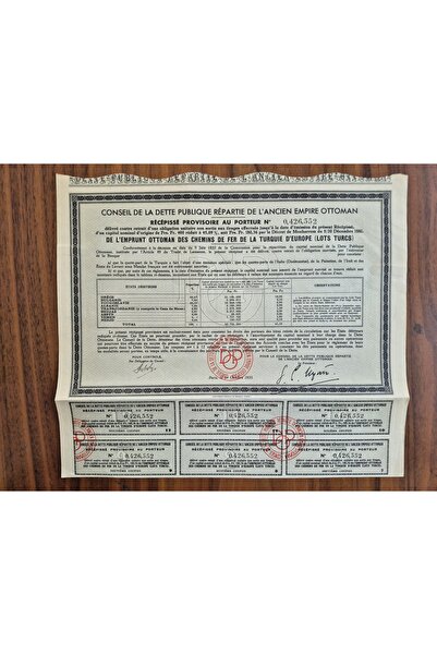 Edi Antik KUPONLU OSMANLI DÖNEM BORÇLANMA EVRAK 1933 TARİHLİ, NADİR OSMANLICA...