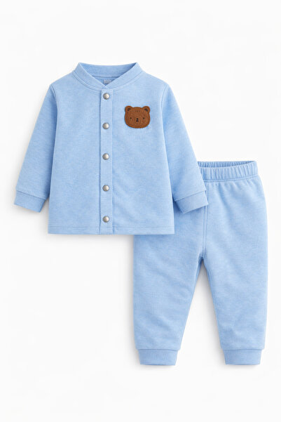 ozbaby.com Oz Baby Pamuklu Likralı Önden Çıtlı 4 Mevsim Bebek Alt Üst Takım –...