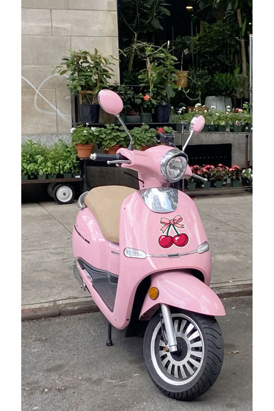 DRN DİZAYN Sevimli Kiraz Scooter Sticker – Motor Ön Panel Çıkartma