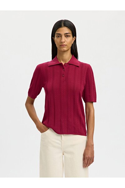 SELECTED Polohemd aus Strick Baumwoll