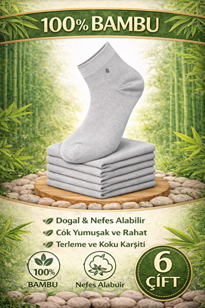 YOTITEX Natural 100% Bamboo Unisex 6-Pack Socks