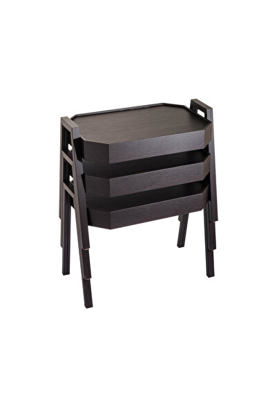 EVISTAR 3-piece table set made of high-quality Turkish wood with a modern design