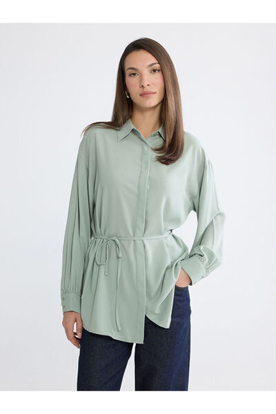 LC Waikiki Green Belted Women's Shirt Tunic