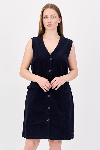 DOROTHY PERKINS Women Solid Corduroy Mini Dress, Navy