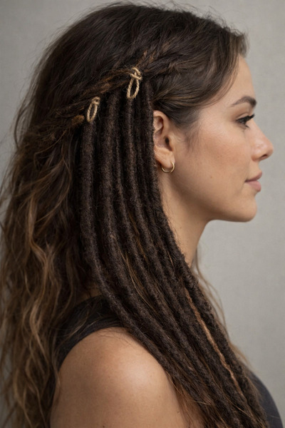 YASEMİN KAPLAN Temporary Rasta Hair Set |   Handmade Brown Dreadlock |   Bohe...