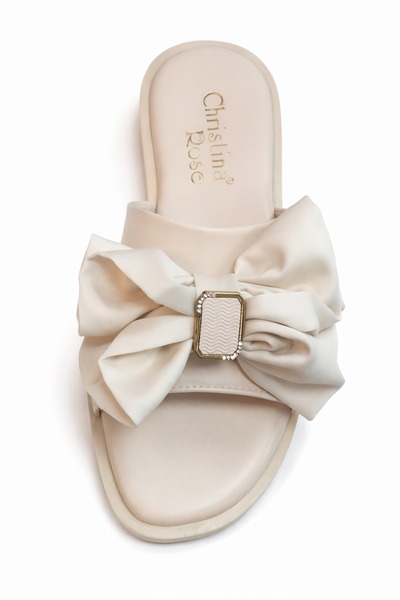 Tk Spor Women's Bowknot Buckle Detailed Casual Slippers