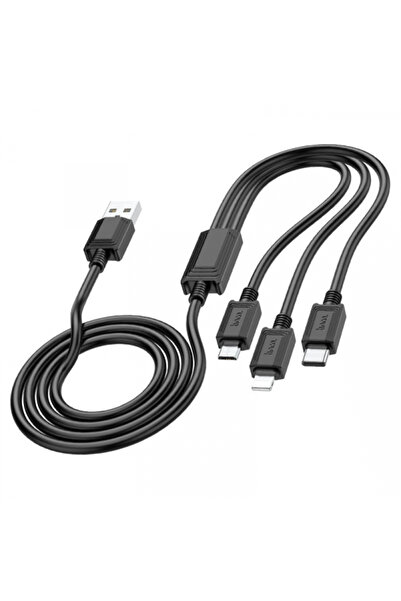 Hoco USB-A - Lightning / microUSB / USB-C Charging Cable X74 3in1, 18W, 1m, B...