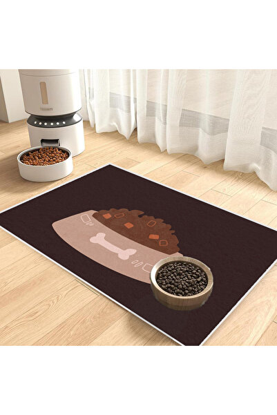 Harika bir ev Cat and Dog Food Mat Pet Feeding Mat (Food Patterned) Easy to C...