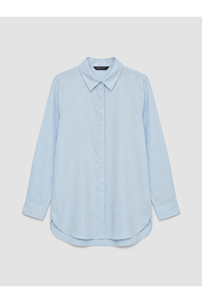 LC Waikiki عروض الموسم الجديد من GÜLİS GYM قميص نسائي أزرق اللون ذو ملمس مميز