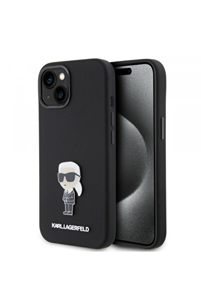 Karl Lagerfeld Case for Apple iPhone 15, Karl Lagerfeld, Silicone Metal Ikoni...