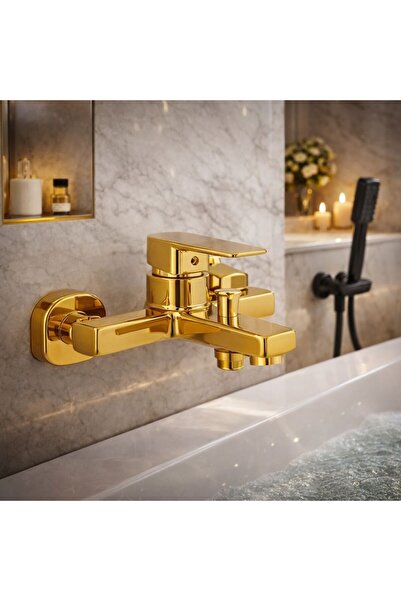 Viosa Gold Kare Banyo Bataryası Aç Kapa 5 Yıl Garantili Musluk