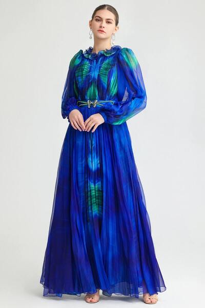 LAVALLEESHOP wavy chiffon dress