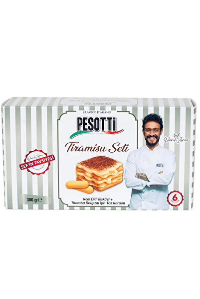 PESOTTİ Tiramisu Seti 300g (Kedi Dili Bisküvi & Tiramisu Dolgusu Toz Karışım)