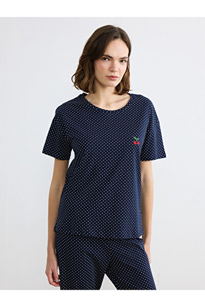 LC Waikiki Rmz Gi̇yi̇m Farkiyla Zero Roba Yaka Cherry Embroidered Women's Paj...