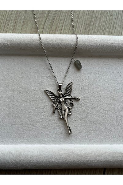 Pel Design Labradorite Stone Medusa Steel Necklace Handcrafted