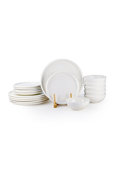 Cuisine Art WREN 18-Pc Bone China Dinnerware Set - White |Perfect for 6 Peopl...