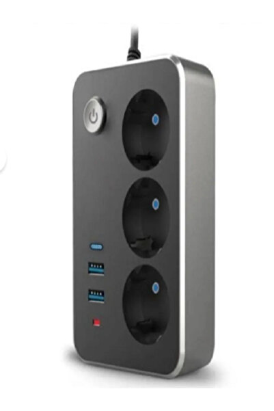 YTE 2 USB 1 Type C Akım Korumalı 3'lü 2 Metre Uzatma Kablosu