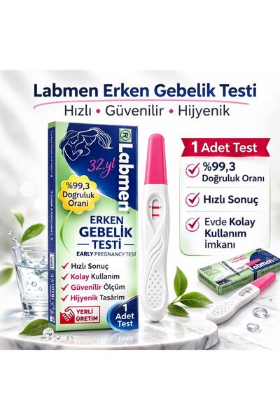 Labmen Erken Gebelik Testi 1 Adet – Hızlı Sonuç, %99,3 Doğruluk Oranı
