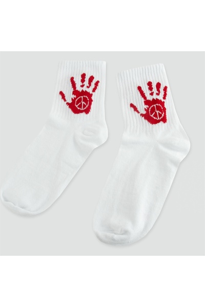STUMBANNG Hand Patterned College Socks 8*28 - White