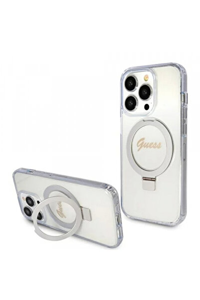 Guess Husa MagSafe pentru Apple iPhone 15 Pro, Guess, IML Ring Stand Glitter,...