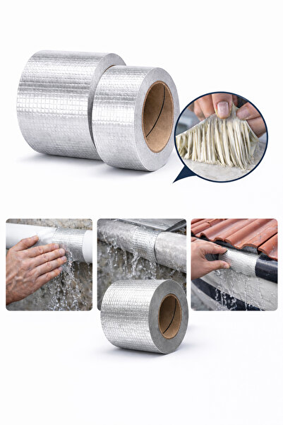HALFART Alüminyum Su Geçirmez Tamir Bandı 72 mm x 10 m – Fiberli Güçlü Yapışkan Çamur Bant
