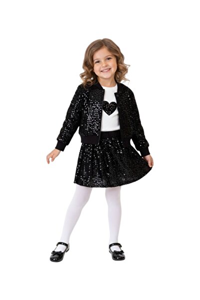 voyyo kids baby Set elegant din 3 piese pentru fete: cardigan cu paiete, fust...