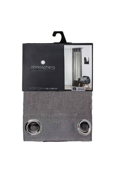 Atmosphera 8-Eyelet Etamine Superior Quality Net Sheer Curtain Dark Grey 140 ...