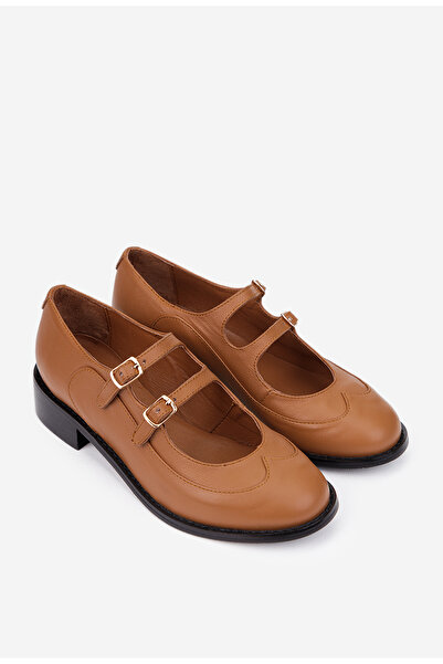 Dasha Women's brown genuine Leather shoes with straps 37