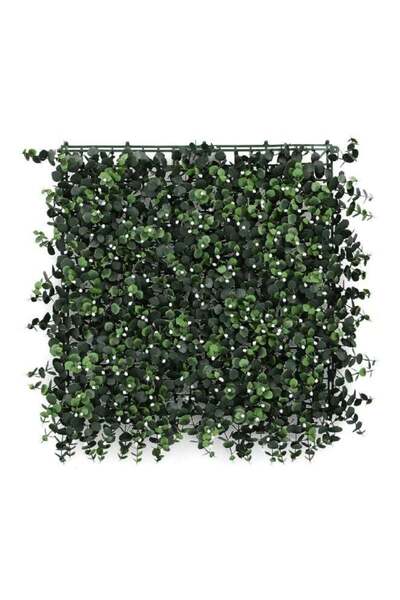 SERENE Durable and Realistic Eucalyptus Artificial Hedge Green 50 x 50 cm