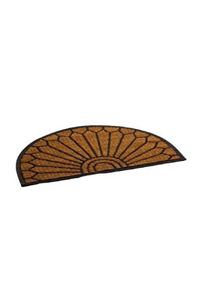 HONEYBEE Slip-Resistant Design Semi-Circular Rubber Door Mat Brown 60 x 90 x ...