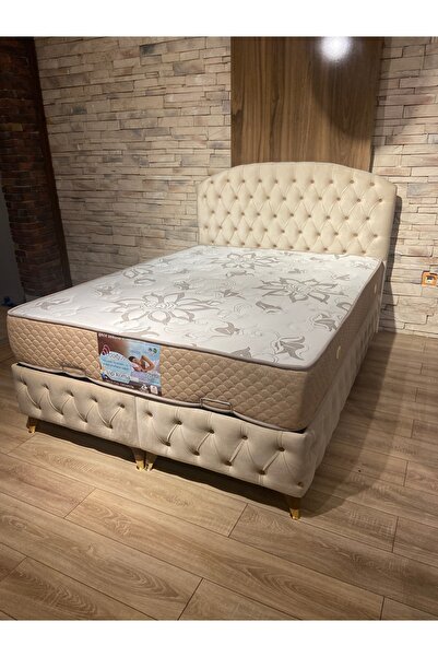 Doğuş Roma Baza Başlık Seti-krem renk-(yatak dahil değildir)