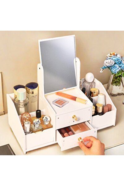 Arzu Güzel Cosmetics Masaüstü Düzenleyici Makyaj-Kozmetik Saklama Kutusu Dikd...