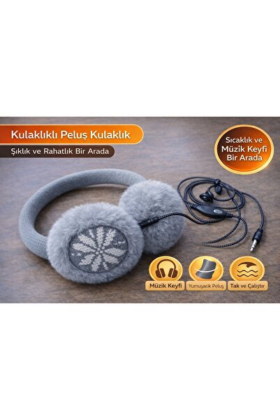 MOBAX UNİSEX AYARLANABİLİR PELUŞ MÜZİKLİ KULAKLIK - KABLOLU TELEFON UYUMLU KI...
