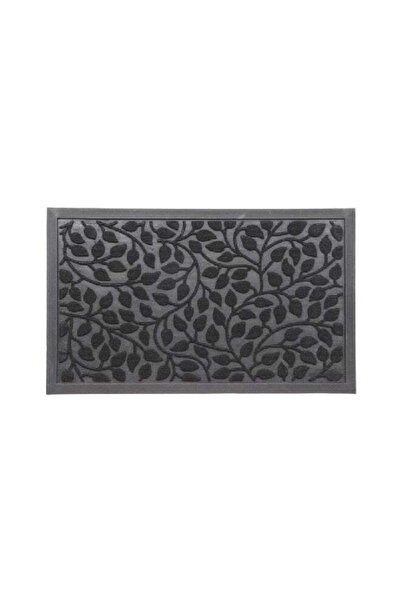 Generic Non-Slip Backing Attractive Leaves Design Door Mat Black and Grey 45 ...