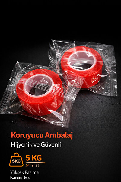 HALFART Akrilik Çift Taraflı 24 mm x 2 metre Bant 5 Kg Taşıma – Güçlü Montaj ve Sabitleme Bandı