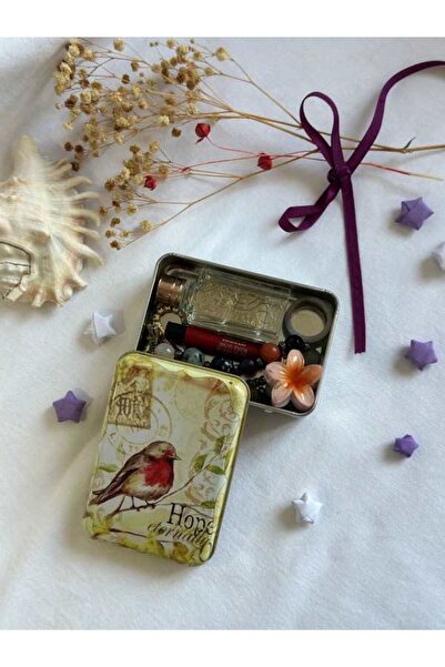 J&M jaco&Me Bülbül Desenli hediyelik metal kutu,sabun kutusu,anahtarlık kutus...