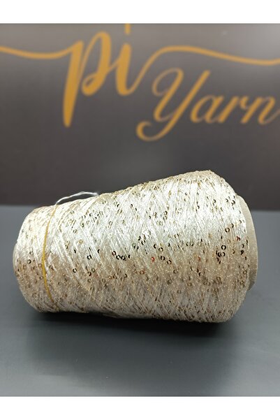 Pİ Yarn Sequin Rope Cream Gold Sequin 400Gr
