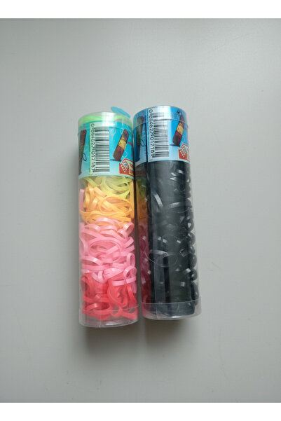 MY VİNTAGE Black and Colorful 2 Boxes Total 500 Pieces Hair Braiding Elastics