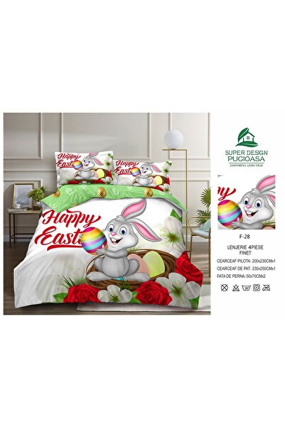 ANATOLIATEKSTILE Premium Duvet Cover Set , Easter Bunny – Soft Fine Cotton Ea...