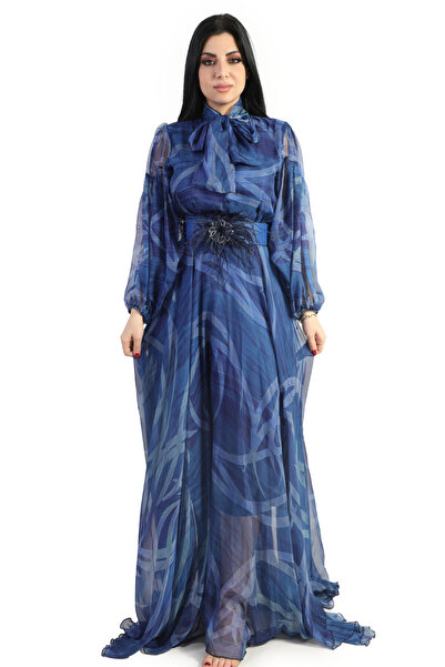 LAVALLEESHOP Luxurious leopard print chiffon dress