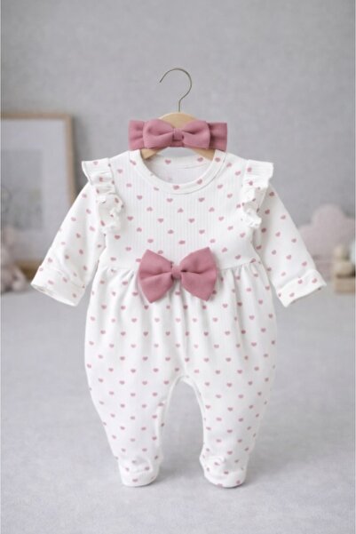 Superbaby Salopeta bebe cu imprimeu inimioare Bymurat – ținută adorabilă și p...