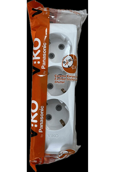 VİKO Üçlü Grup Priz Topraklı Çocuk Korumalı (Kablosuz) 16A