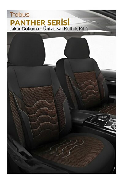 TROBUS Tegin Panther Universal Jacquard Seat Cover Set (Front+Rear+5 Headrest...