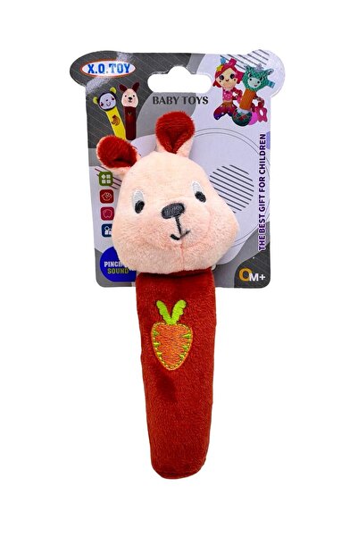 JPT Бебешка плюш гризалка с дрънкалка и морков за зайче