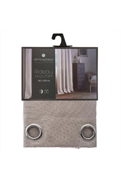 Atmosphera 8-Eyelet Elena Black Out Curtain Beige 140 x 260 cm