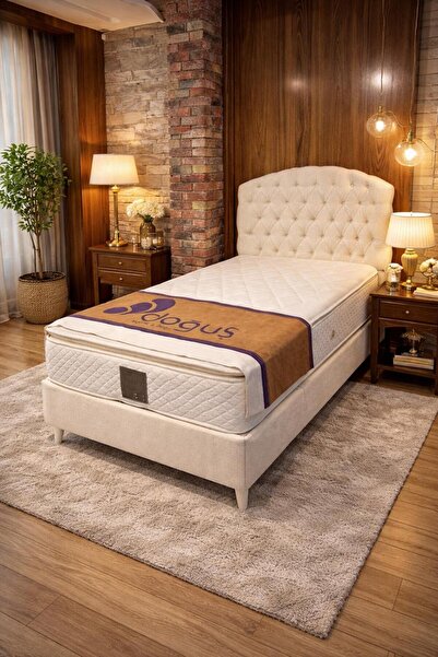 Doğuş Royale Elite Baza Başlık Seti-Bohem beyaz renk-(yatak dahil değildir)